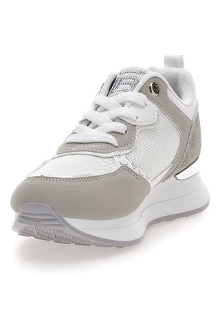 Weißer und grauer Turnschuh mit silbernen Einsätzen Laura Biagiotti 9623