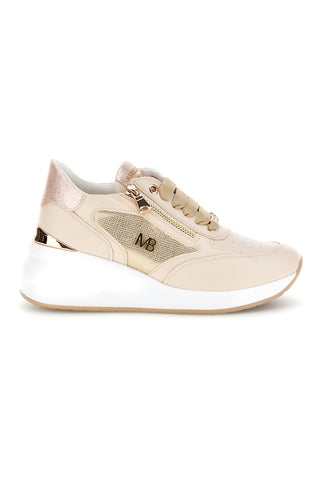 Beige Turnschuhe mit goldenen Details Mariella Burani 52100C1440