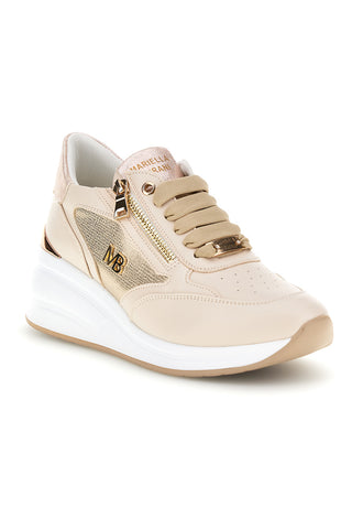 Beige Turnschuhe mit goldenen Details Mariella Burani 52100C1440