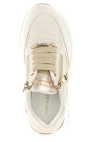 Beige Turnschuhe mit goldenen Details Mariella Burani 52100C1440