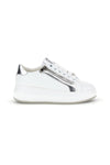 Weiße Turnschuhe mit seitlichem Reißverschluss Plattform Burani 52031C1396