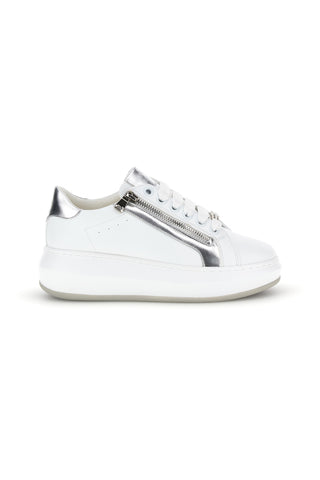 Weiße Turnschuhe mit seitlichem Reißverschluss Plattform Burani 52031C1396