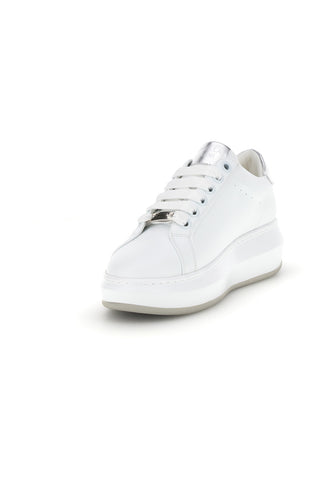 Weiße Turnschuhe mit seitlichem Reißverschluss Plattform Burani 52031C1396