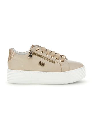 Beige Turnschuhe mit seitlichem Reißverschluss Plattform Burani 52031C769