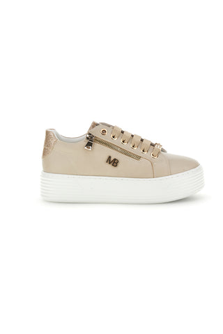 Beige Turnschuhe mit seitlichem Reißverschluss Plattform Burani 52031C769