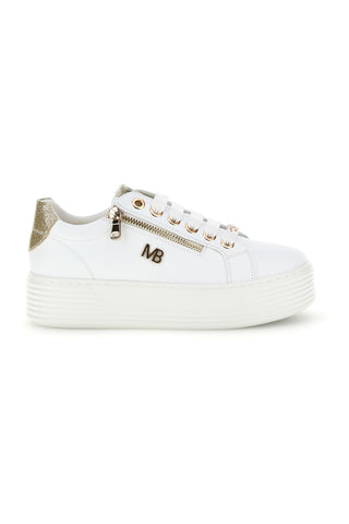 Sneakers bianche con zip laterale platform Burani 52031C755