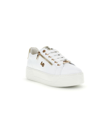 Sneakers bianche con zip laterale platform Burani 52031C755