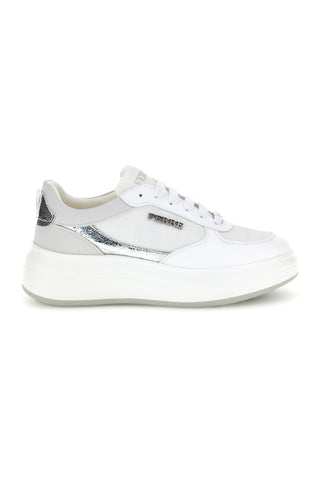Sneakers bianche con dettagli argento Ferre F750
