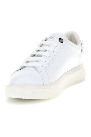 Weiße Turnschuhe mit Blumenapplikationen Ferre F760