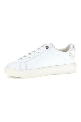 Weiße Turnschuhe mit Blumenapplikationen Ferre F760