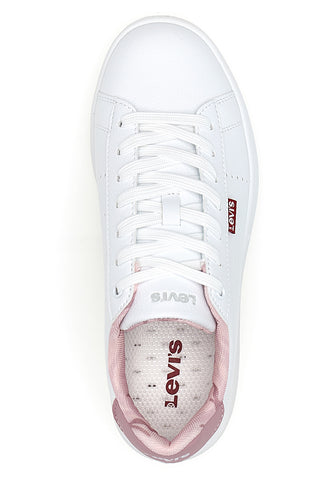 Weiße Turnschuhe mit rosa Schnürsenkeln Levi's Avenue