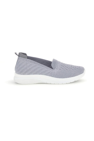 Graue Loafer aus perforiertem Stoff Prima riga p677