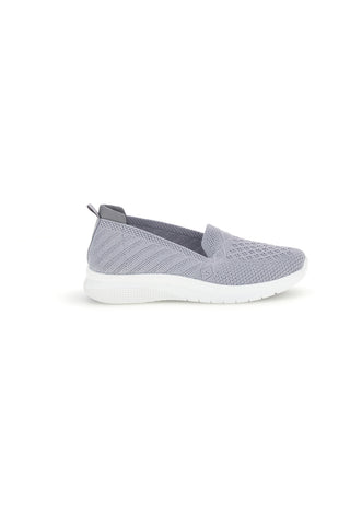 Graue Loafer aus perforiertem Stoff Prima riga p677