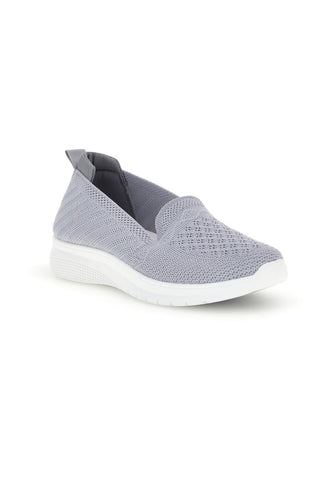 Graue Loafer aus perforiertem Stoff Prima riga p677