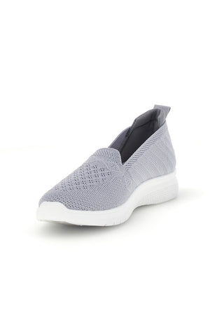 Graue Loafer aus perforiertem Stoff Prima riga p677