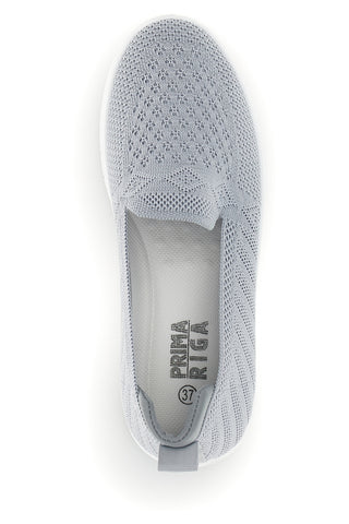 Graue Loafer aus perforiertem Stoff Prima riga p677