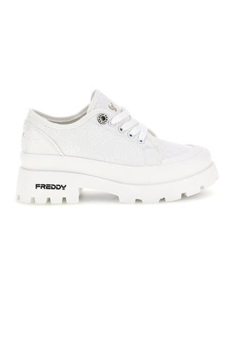 Sneakers bianco platform suoletta estraibile tomaia ricamata Freddy S2617FY7690