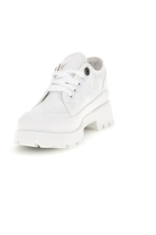 Sneakers bianco platform suoletta estraibile tomaia ricamata Freddy S2617FY7690