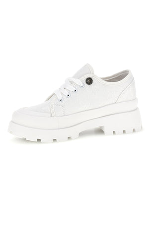 Sneakers bianco platform suoletta estraibile tomaia ricamata Freddy S2617FY7690