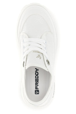 Sneakers bianco platform suoletta estraibile tomaia ricamata Freddy S2617FY7690