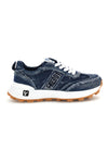 Denim blaue Turnschuhe Franseneinsätze herausnehmbare Einlegesohle Freddy S2617FY7694