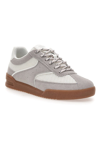 Graue Leder und atmungsaktive Mesh Turnschuhe Pittarello Capsule BT261049002