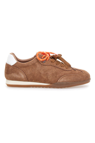 Braune Turnschuhe aus echtem Leder mit doppelten Schnürsenkeln Pittarello Capsule BT251278010