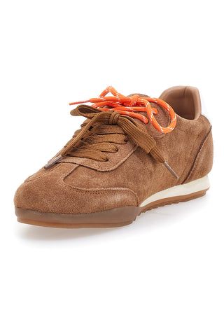 Sneakers marroni in vera pelle con doppi lacci Pittarello Capsule BT251278010
