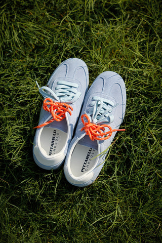 Sneakers azzurre in vera pelle con doppi lacci Pittarello Capsule BT251278010