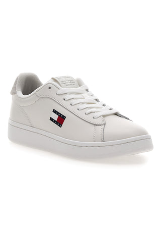 Weiße Turnschuhe mit grauen Lederdetails Tommy Jeans Archiv '98