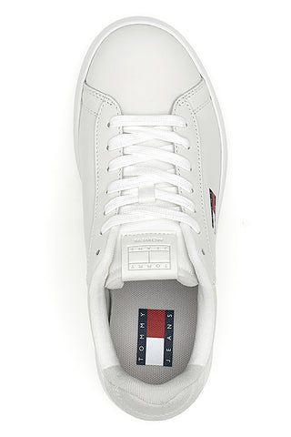 Weiße Turnschuhe mit grauen Lederdetails Tommy Jeans Archiv '98