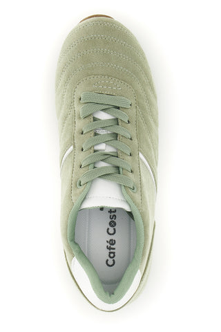 Grüne Turnschuhe mit Schnürsenkeln und minimalem Design Café Kosten 85RCO72101