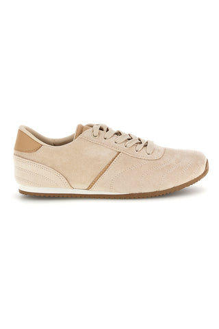 Beige Turnschuhe mit Schnürsenkeln und minimalem Design Café Kosten 85RCO72101