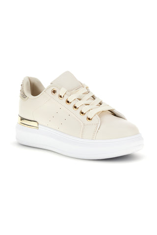 Sneakers beige con dettagli oro Cafè Cost 45JH07267