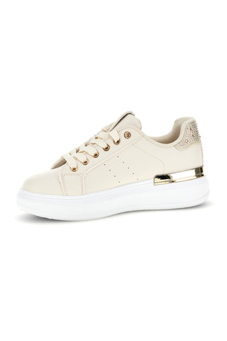 Sneakers beige con dettagli oro Cafè Cost 45JH07267