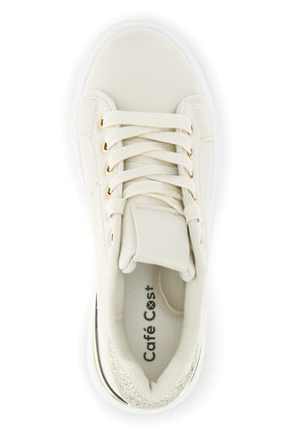 Sneakers beige con dettagli oro Cafè Cost 45JH07267