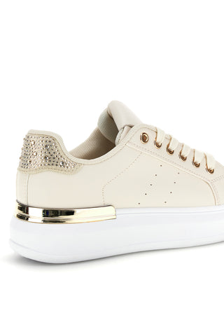 Sneakers beige con dettagli oro Cafè Cost 45JH07267