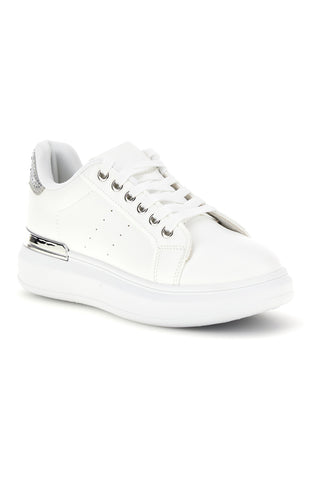 Sneakers bianche con dettagli argento Cafè Cost 45JH07267