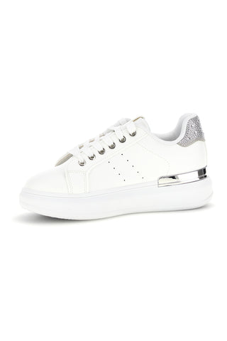 Sneakers bianche con dettagli argento Cafè Cost 45JH07267