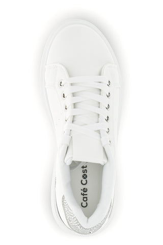Sneakers bianche con dettagli argento Cafè Cost 45JH07267