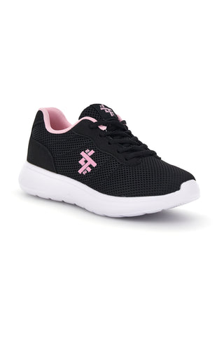 Schwarze Turnschuhe mit rosa Mesh-Details 2t2l 155BK070903