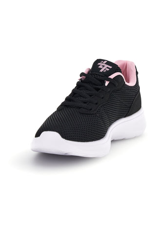 Schwarze Turnschuhe mit rosa Mesh-Details 2t2l 155BK070903