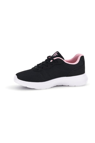 Schwarze Turnschuhe mit rosa Mesh-Details 2t2l 155BK070903