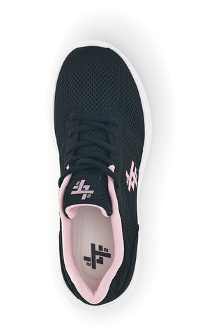 Schwarze Turnschuhe mit rosa Mesh-Details 2t2l 155BK070903