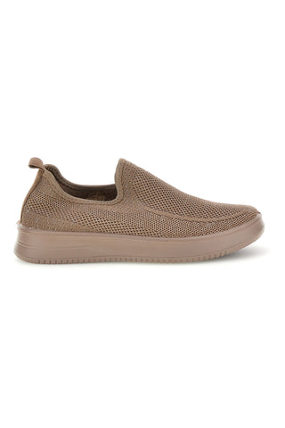 Sneakers slip on beige in tessuto traforato Mio tempo tf2508059
