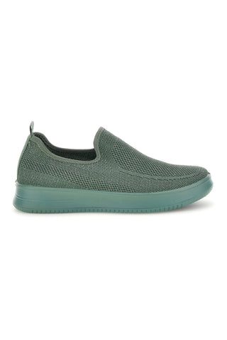 Sneakers slip on verdi in tessuto traforato Mio tempo tf2508059