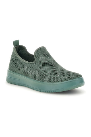 Sneakers slip on verdi in tessuto traforato Mio tempo tf2508059