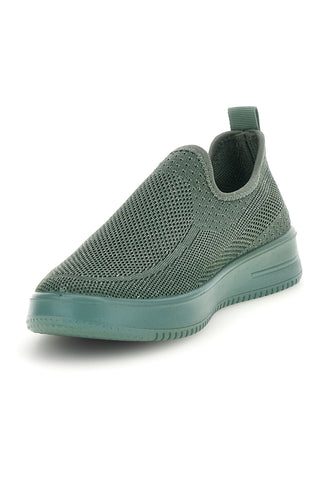 Sneakers slip on verdi in tessuto traforato Mio tempo tf2508059