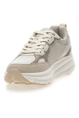 Sneakers da donna beige con inserti mesh Pittarello 8W25069