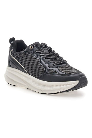 Sneakers da donna nere con inserti mesh Pittarello 8W25069
